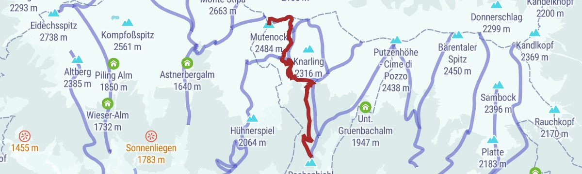 Route map: Ski tour sul Monte Mutta